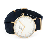 Daniel Wellington Classic Bayswater White Dial Navy Blue NATO Strap Watch For Women - DW00100279 Authentic Buy Shop Now
