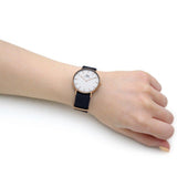 Daniel Wellington Classic Bayswater White Dial Navy Blue NATO Strap Watch For Women - DW00100279 Authentic Buy Shop Now