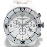 Emporio Armani Ceramic Chronograph White Dial White Ceramic Strap Watch For Men - AR1424 Authentic Buy Shop Now