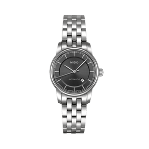 Mido Baroncelli III Automatic Grey Dial Silver Steel Strap Watch For Women - M7600.4.13.1 Authentic Buy Shop Now