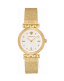 Versace Meander Greca White Dial Gold Mesh Bracelet Watch for Women - VELW00820 Authentic Buy Shop Now