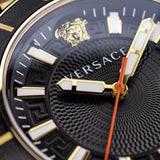 Versace Greca Sport Quartz Black Dial Gold Steel Strap Watch for Men - VEZ300721 Authentic Buy Shop Now