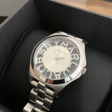 Marc Jacobs Henry Transparent Silver Dial Silver Steel Strap Watch for Women - MBM3205 Authentic Buy Shop Now