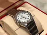 Omega Constellation Quartz Diamonds Silver Dial Silver Steel Strap Watch for Women - 123.15.27.60.55.004 Authentic Buy Shop Now
