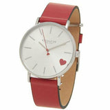 Coach Perry Silver Dial Red Leather Strap Watch for Women - 14503515 Authentic Buy Shop Now