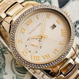 Michael Kors Whitley Analog Diamonds Gold Dial Gold Steel Strap Watch For Women - MK6227 Authentic Buy Shop Now