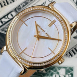 Michael Kors Cinthia Mother of Pearl Dial White Leather Strap Watch for Women - MK2662 Authentic Buy Shop Now