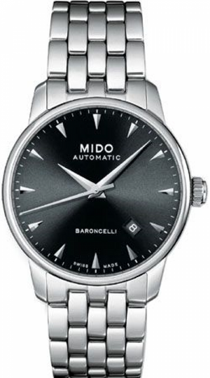 Mido Baroncelli Ii Automatic Black Dial Silver Steel Strap Watch For Men - M8600.4.18.1 Authentic Buy Shop Now