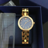 Swarovski Daytime Glittering Blue Dial Rose Gold Steel Strap Watch for Women - 5182277 Authentic Buy Shop Now