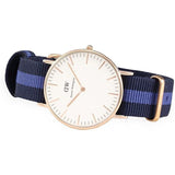 Daniel Wellington Classic Swansea White Dial Two Tone Nylon Strap Watch For Women - 0504DW Authentic Buy Shop Now