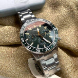 Fossil Bannon Chronograph Green Dial Silver Steel Strap Watch for Men - BQ2492 Authentic Buy Shop Now