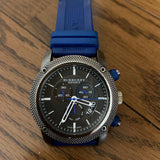 Burberry Sports Chronograph Black Dial Blue Rubber Strap Watch for Men - BU7714 Authentic Buy Shop Now