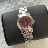 Marc Jacobs Amy Red Dial Silver Steel Strap Watch for Women - MBM3335 Authentic Buy Shop Now