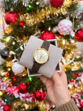 Michael Kors Jaycie Three Hand Gold Dial Brown Leather Strap Watch for Women - MK2862 Authentic Buy Shop Now