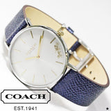 Coach Perry White Dial Blue Leather Strap Watch for Women - 14503156 Authentic Buy Shop Now