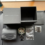 Marc Jacobs Rock Chronograph Black Dial Black Steel Strap Watch for Men - MBM5026 Authentic Buy Shop Now