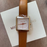 Michael Kors Lake White Dial Brown Leather Strap Watch For Women - MK2584 Authentic Buy Shop Now