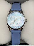 Gucci G Timeless Quartz Mother of Pearl Dial Blue Leather Strap Watch For Women - YA1264124 Authentic Buy Shop Now