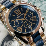 Michael Kors Bradshaw Navy Blue Dial Two Tone Steel Strap Watch for Women - MK6268 Authentic Buy Shop Now