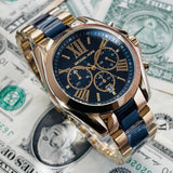 Michael Kors Bradshaw Navy Blue Dial Two Tone Steel Strap Watch for Women - MK6268 Authentic Buy Shop Now