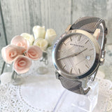 Burberry The City Beige Dial Chequered Brown Leather Strap Watch for Women - BU9029 Authentic Buy Shop Now