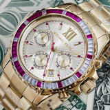 Michael Kors Everest Chronograph Gold Dial Gold Steel Strap Watch for Women - MK5871 Authentic Buy Shop Now