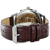 Tommy Hilfiger Weston Chronograph Silver Dial Brown Leather Strap Watch For Men - 1710501 Authentic Buy Shop Now