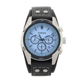 Fossil Coachman Chronograph Blue Dial Black Leather Strap Watch for Men - CH2564 Authentic Buy Shop Now