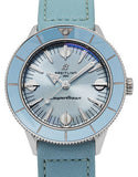 Breitling Superocean Heritage '57 Pastel Paradise Blue Dial Blue Leather Strap Watch for Women - A10340161C1X1 Authentic Buy Shop Now
