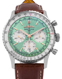 Breitling Navitimer B01 Chronograph 41 Green Dial Brown Leather Strap Watch for Men - AB0139211L1P1 Authentic Buy Shop Now