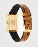 Gucci G Frame White Dial Brown Leather Strap Watch For Women - YA128523 Authentic Buy Shop Now