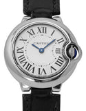 Cartier Ballon Bleu Silver Dial Black Leather Strap Watch for Women - W69018Z4 Authentic Buy Shop Now