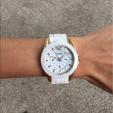 Fossil Ceramic Multifunction White Dial White Steel Strap Watch for Women - CE1006 Authentic Buy Shop Now