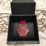Marc Jacobs Baker Maroon Dial Maroon Leather Strap Watch for Women - MBM1267 Authentic Buy Shop Now