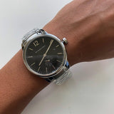 Burberry The Classic Round Black Dial Silver Steel Strap Watch for Men - BU10005 Authentic Buy Shop Now