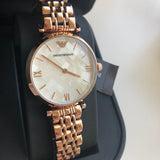 Emporio Armani Mother of Pearl Dial Rose Gold Steel Strap Watch For Women - AR11110 Authentic Buy Shop Now