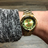 Marc Jacobs Henry Gold Dial Gold Steel Strap Watch for Women - MBM3295 Authentic Buy Shop Now