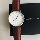 Daniel Wellington Classy St Mawes White Dial Brown Leather Strap Watch For Women - DW00100079 Authentic Buy Shop Now