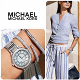 Michael Kors Kerry Mother of Pearl Dial Silver Stainless Steel Strap Watch for Women - MK3395 Authentic Buy Shop Now