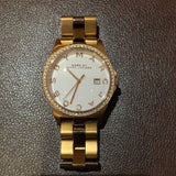 Marc Jacobs Henry Diamonds White Dial Rose Gold Steel Strap Watch for Women - MBM3079 Authentic Buy Shop Now