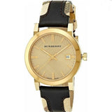 Burberry The City Gold Dial Black Leather Strap Watch for Men - BU9032 Authentic Buy Shop Now