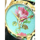 Gucci G Timeless Floral Turquoise Dial Turquoise Leather Strap Watch For Women - YA1264085 Authentic Buy Shop Now