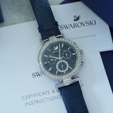 Swarovski Era Journey Blue Dial Blue Leather Strap Watch for Women - 5479239 Authentic Buy Shop Now