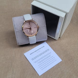 Michael Kors Portia Rose Gold Dial White Leather Strap Watch For Women - MK2660 Authentic Buy Shop Now