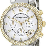Michael Kors Parker Chronograph Silver Dial Two Tone Steel Strap Watch For Women - MK5687 Authentic Buy Shop Now