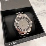 Marc Jacobs Henry Transparent Silver Dial Silver Steel Strap Watch for Women - MBM3205 Authentic Buy Shop Now