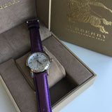Burberry The City Silver Dial Purple Leather Strap Watch for Women - BU9122 Authentic Buy Shop Now
