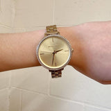 Michael Kors Charley Three-Hand Quartz Gold Dial Gold Steel Strap Watch for Women - MK4399 Authentic Buy Shop Now