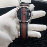 Gucci G Timeless Analog Quartz Black Dial Black NATO Strap Watch For Men - YA126321 Authentic Buy Shop Now