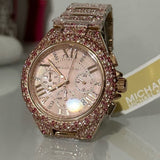 Michael Kors Camille Chronograph Mother of Pearl Dial Rose Gold Steel Strap Watch for Women - MK7272 Authentic Buy Shop Now